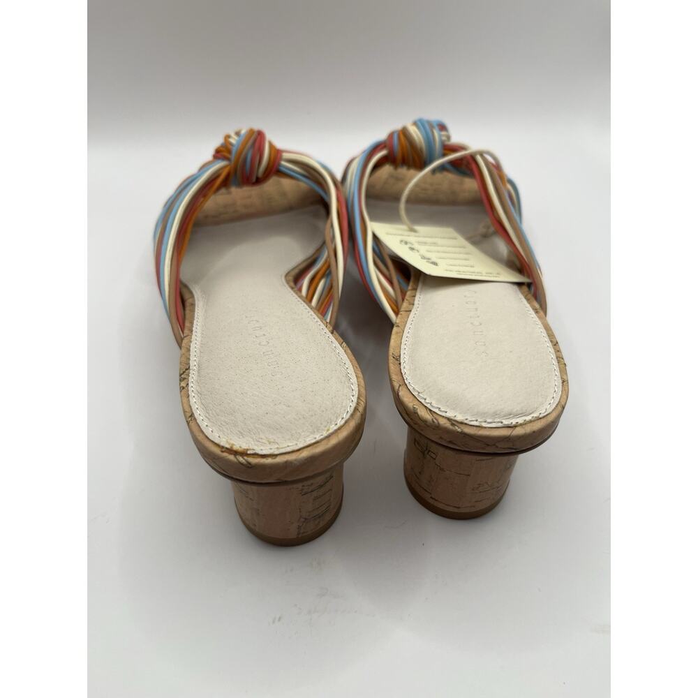Sanctuary Multicolor Strappy Slide Sandals Cork Heel Size 8M NEW - Picture 3 of 5